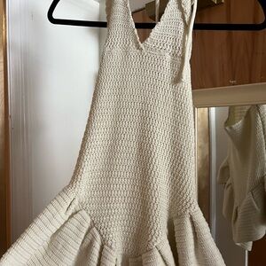 Cream Knit halter Dress